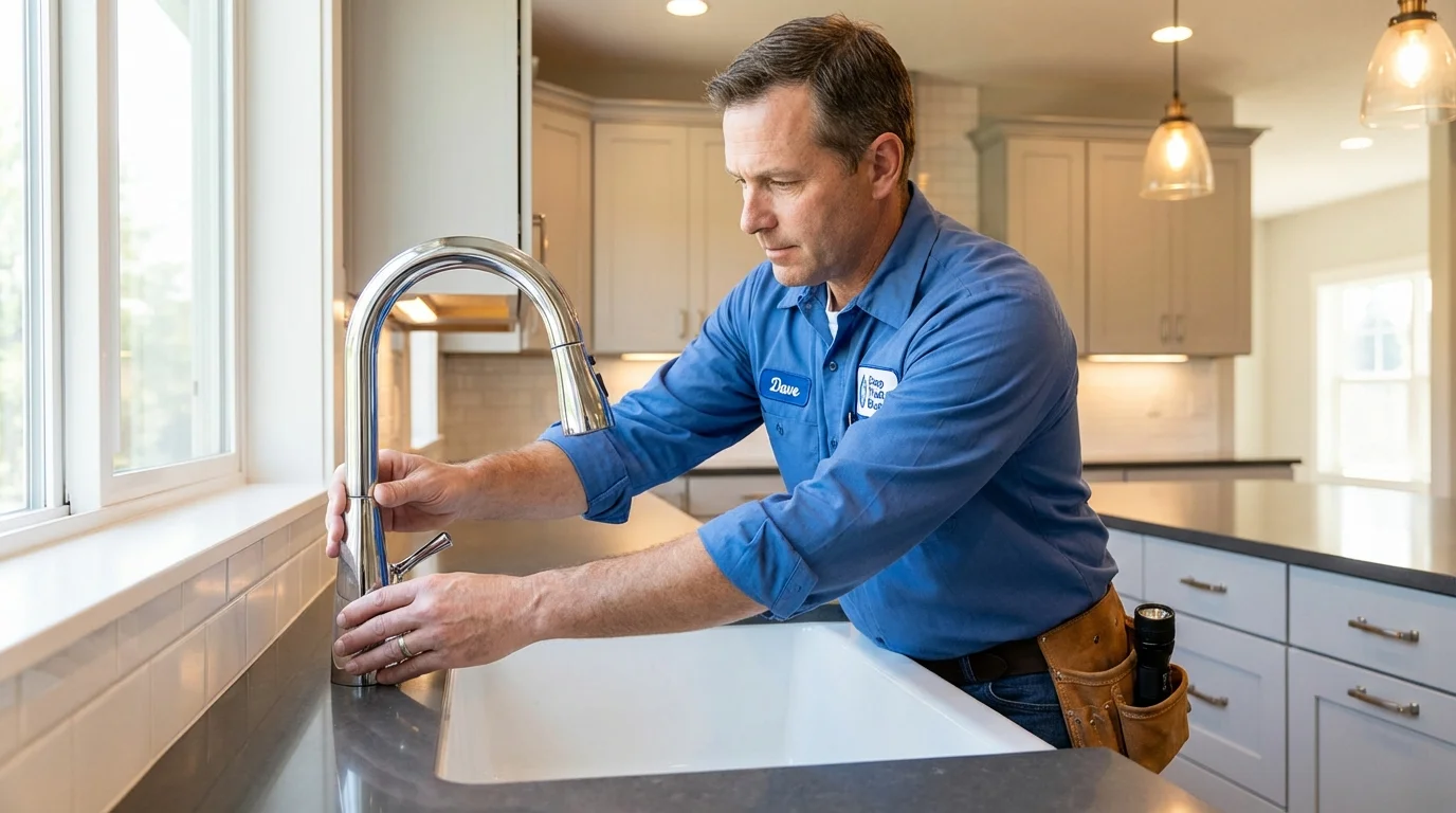 Kitchen faucet installation by Johns Plumbing LLC in Robesonia